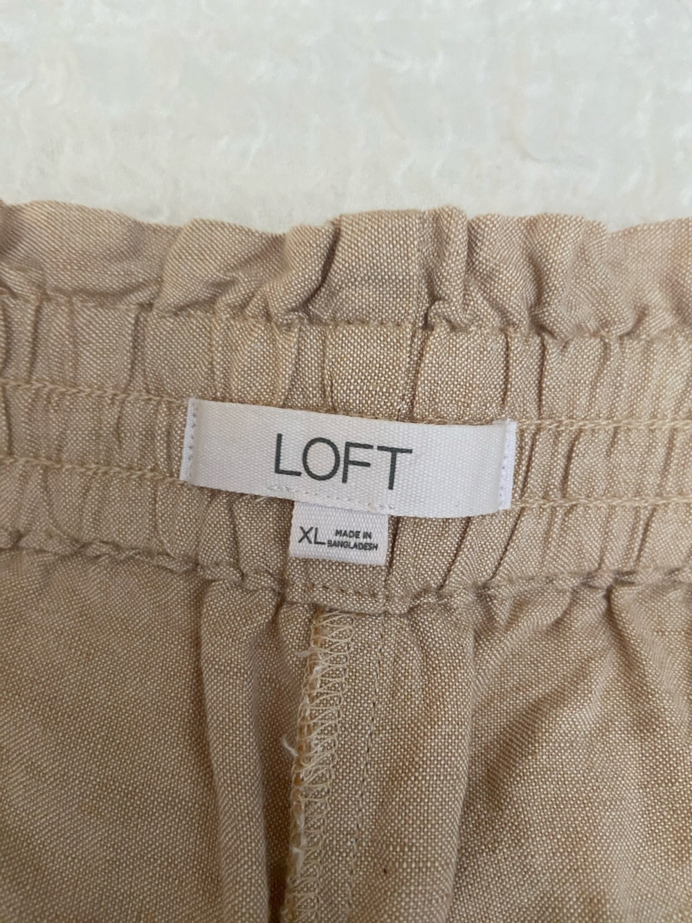 LOFT TAN LINEN BLEND CROP WIDE LEG PANT SIZE XL - Picture 6 of 10
